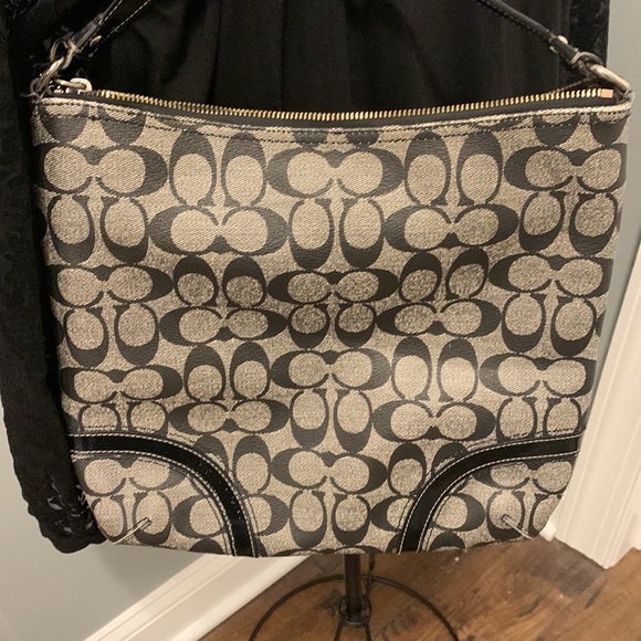 Coach Grey/Black Signature Crossbody Canvas with leather trim - Picture 11 of 11